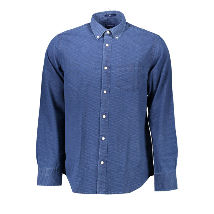 CHEMISE À MANCHES LONGUES GANT HOMME BLEU