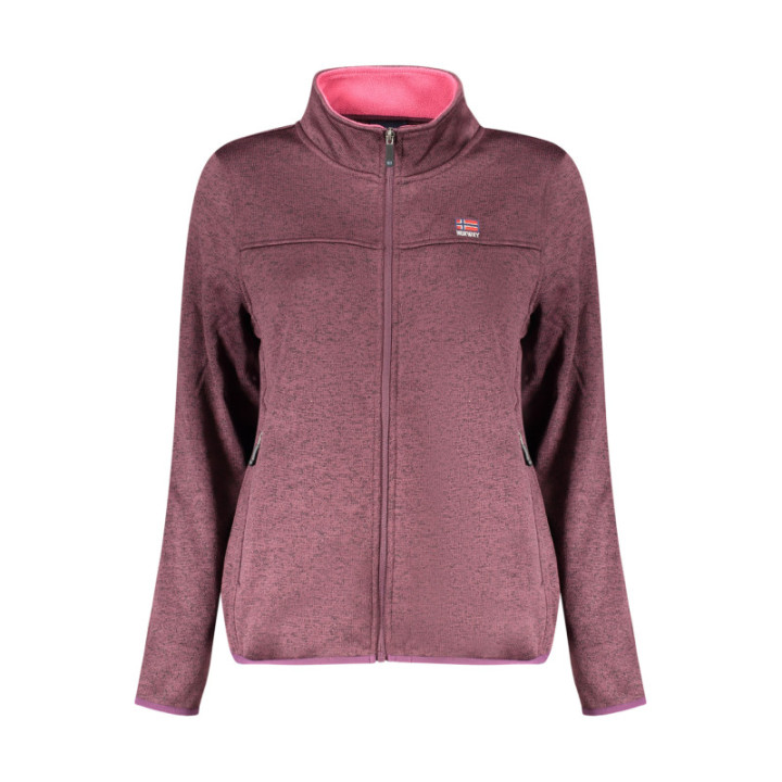 Sweat-shirt zippé violet pour femme, Norvège 1963