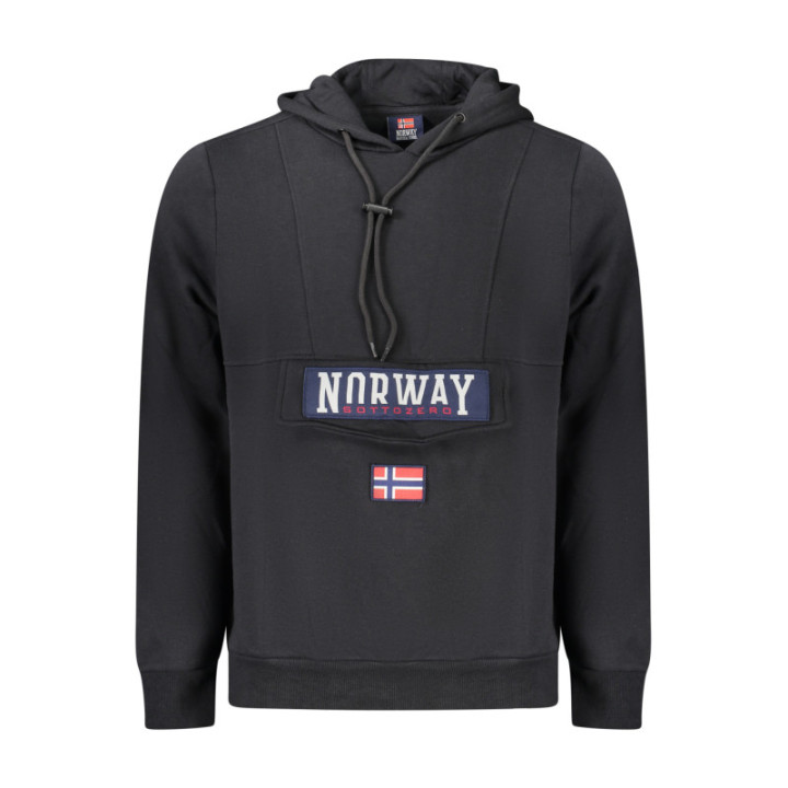 Sweat-shirt zippé noir pour homme Norvège 1963