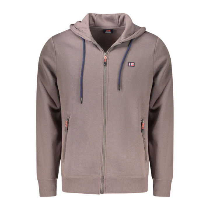 Sweat-shirt zippé marron pour homme Norvège 1963