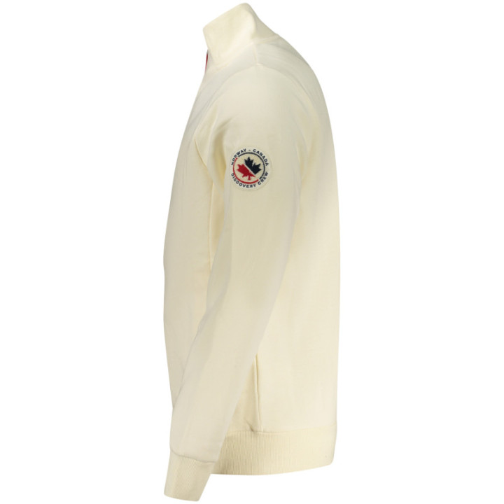 Sweat-shirt zippé blanc pour homme Norvège 1963
