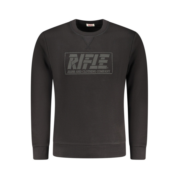SWEAT-SHIRT NOIR À FERMETURE ÉCLAIR POUR HOMMES RIFLE