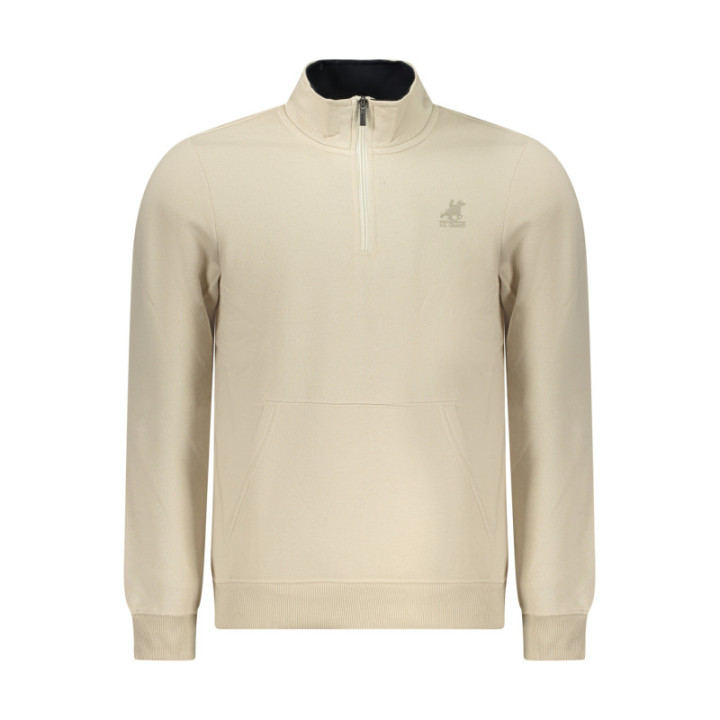 SWEAT-SHIRT BEIGE À FERMETURE ÉCLAIR POUR HOMME US GRAND