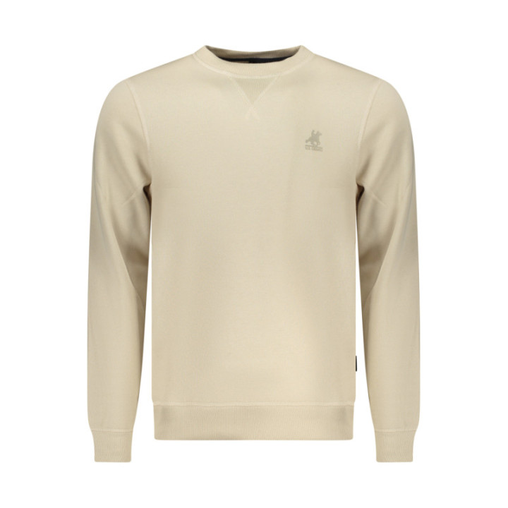 SWEAT-SHIRT BEIGE À FERMETURE ÉCLAIR POUR HOMME US GRAND