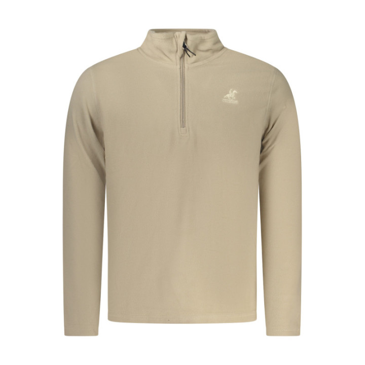 SWEAT-SHIRT BEIGE À FERMETURE ÉCLAIR POUR HOMME US GRAND