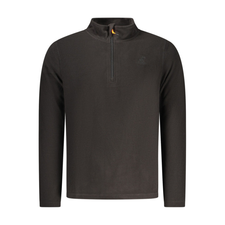 SWEAT-SHIRT NOIR À FERMETURE ÉCLAIR POUR HOMME US GRAND