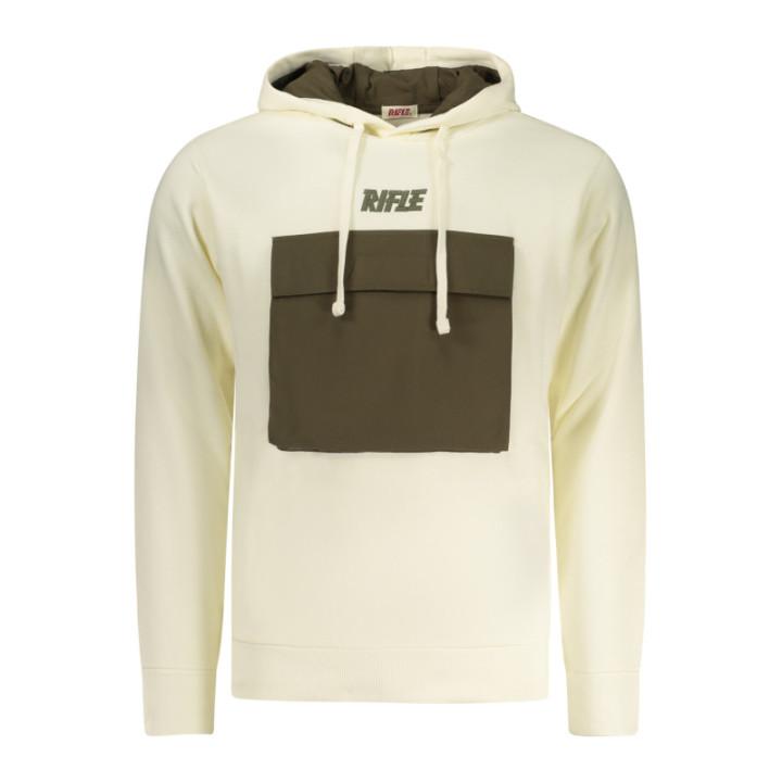 SWEAT-SHIRT BLANC À FERMETURE ÉCLAIR RIFLE POUR HOMME