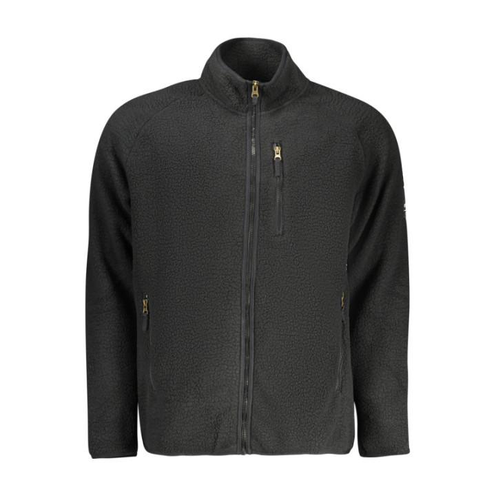 SWEAT-SHIRT NOIR À FERMETURE ÉCLAIR POUR HOMME US GRAND