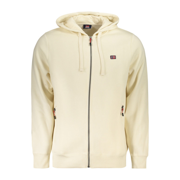 SWEAT-SHIRT BLANC À FERMETURE ÉCLAIR POUR HOMME NORVÈGE 1963