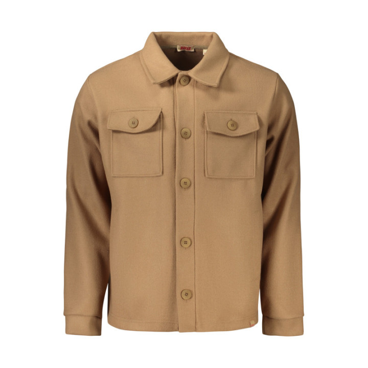CHEMISE À MANCHES LONGUES MARRON POUR HOMME, À MOTIFS DE FUSIL