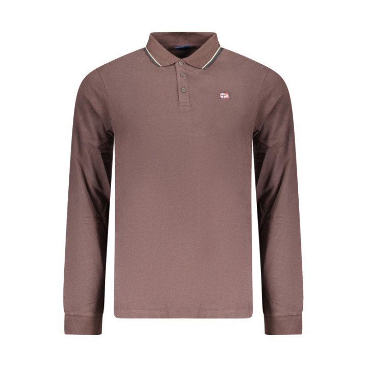POLO HOMME À MANCHES LONGUES MARRON NORVÈGE 1963