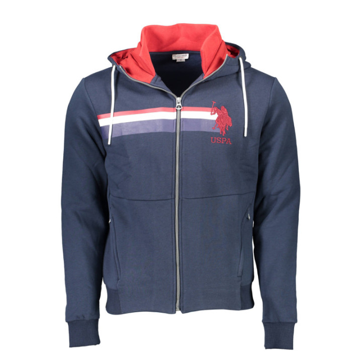 Sweat-shirt zippé bleu pour homme US POLO ASSN.